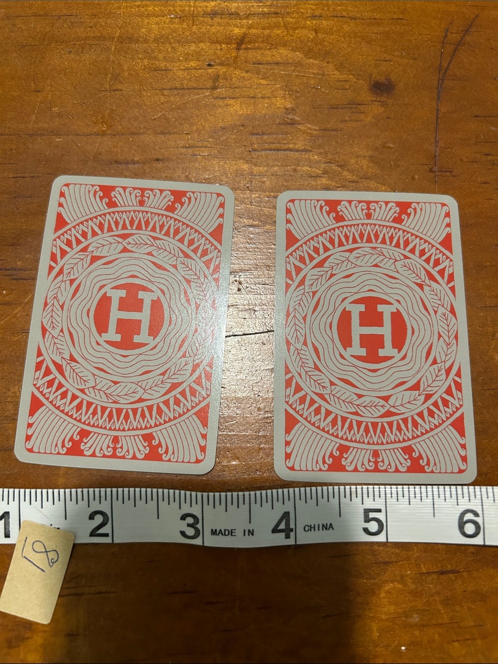 Hermes Red and White Playing Cards - Decorative Back
